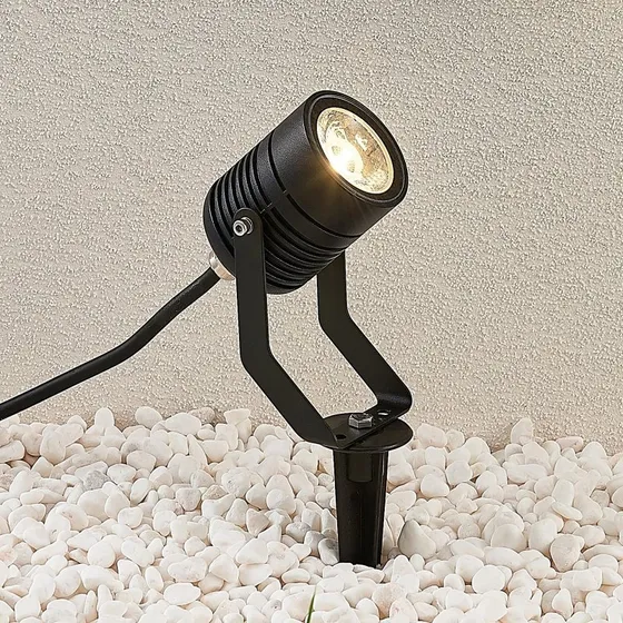 Lindby Maris LED Reflektor Ogrodowy z Grotem IP65 Czarny
