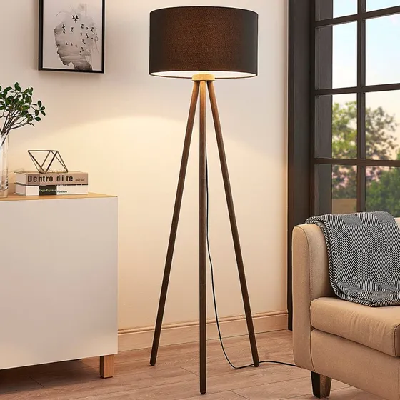 Lindby Majken Lampa Podłogowa Dark Grey/Black