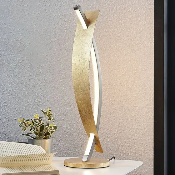 Lucande Marija Lampa Stołowa LED Gold/Silver 62 cm