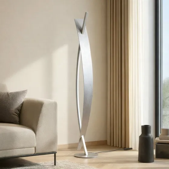 Lucande Marija Lampa Podłogowa Silver LED 140 cm