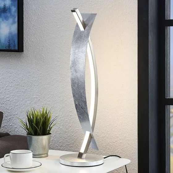 Lucande Marija Lampa Stołowa LED Silver 62 cm