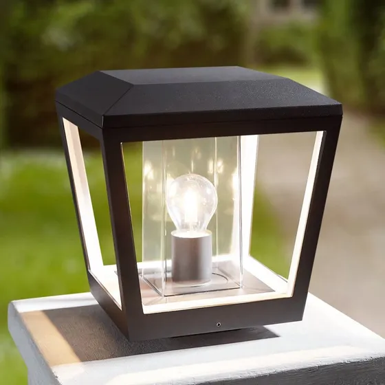 Lucande Dunia Słupek oświetleniowy, antracyt, metal, 24 cm, IP54