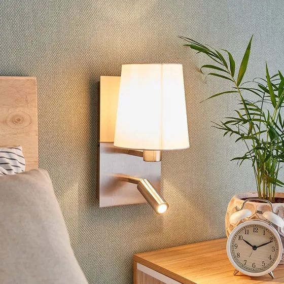 Lindby Aiden Lampa Ścienna White/Nickel - Kinkiet z LED