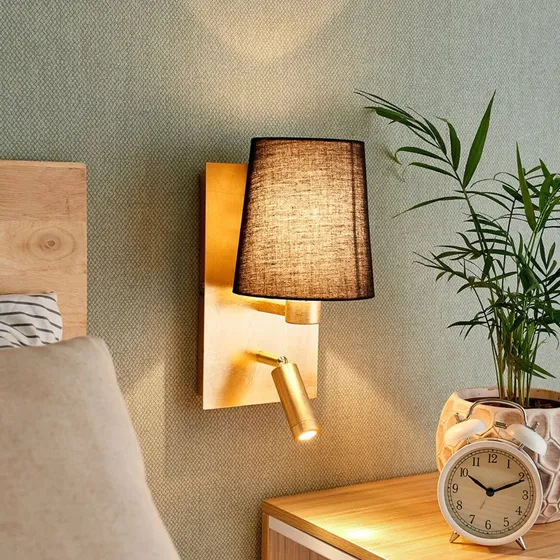 Lindby Aiden Lampa Ścienna Gold/Black - Kinkiet do czytania