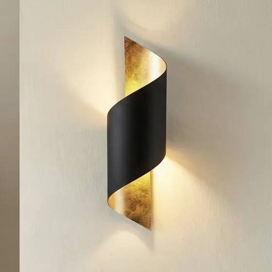 Lindby Vanni Lampa Ścienna Black/Gold - Metalowa, 57 cm