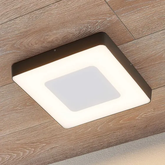 Lucande Sora Zewnętrzna Lampa Sufitowa LED z Czujnikiem, IP54, Grafit