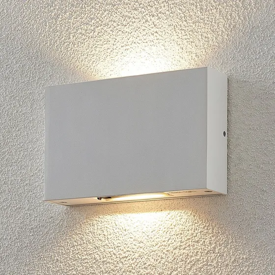 Lucande Katla LED Up/Down Kinkiet Ogrodowy Biały