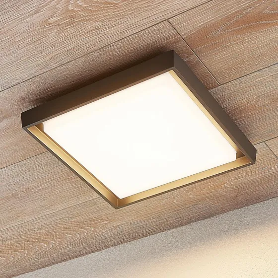 Lucande Birta LED Lampa Sufitowa Zewnętrzna, Ciemnoszary, 34 cm