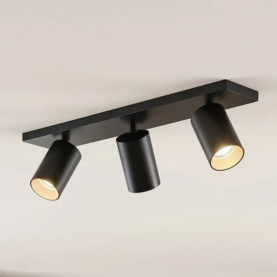 Brinja Arcchio 3-punktowa lampa sufitowa Czarny/Złoty, aluminium