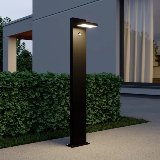 Lucande Silvan H100 Lampa ogrodowa LED z czujnikiem, grafitowa
