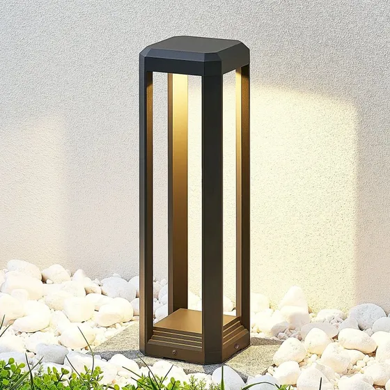 Lucande Fery Lampa Cokołowa LED Antracyt 50cm IP65