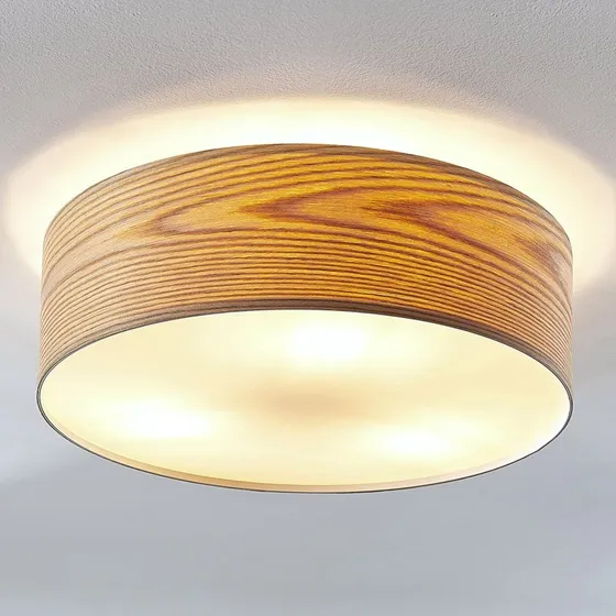 Lindby Dominic Lampa Sufitowa Ø45 Wood - Drewniana, Skandynawska