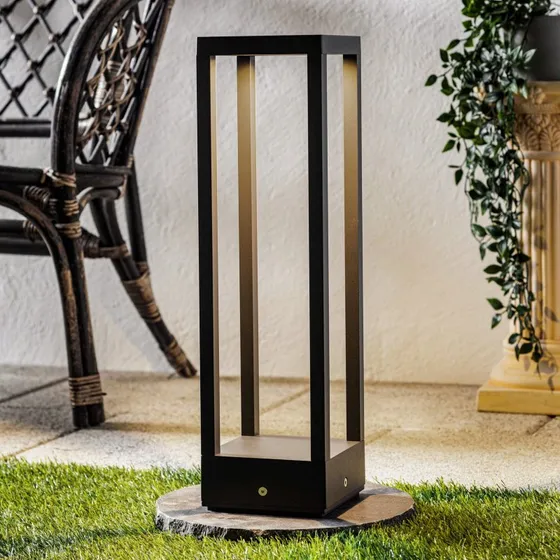Lucande Carlota Lampa Ogrodowa LED 50 cm, Antracyt, Aluminium