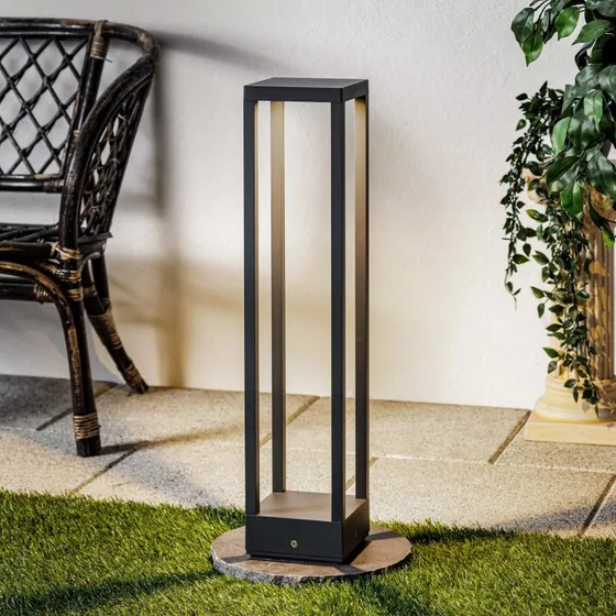 Lucande Carlota Lampa ogrodowa LED, antracyt, 65 cm, metal
