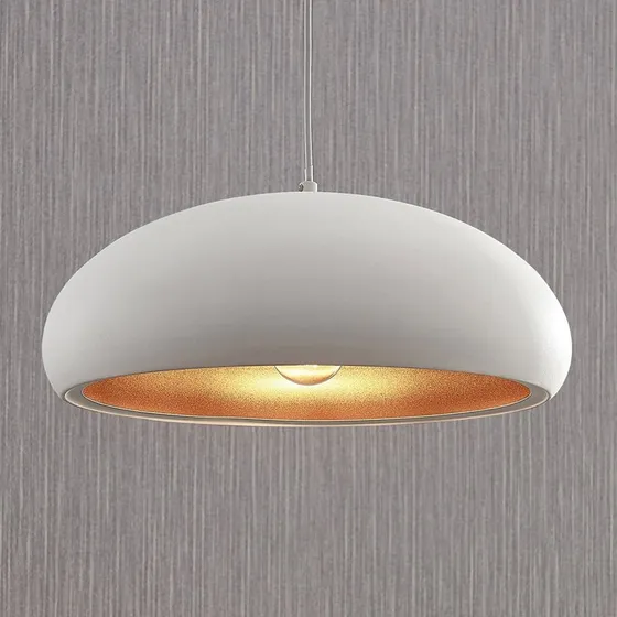 Lindby Gerwina Lampa Wisząca White/Gold, Metal, 40 cm, E27