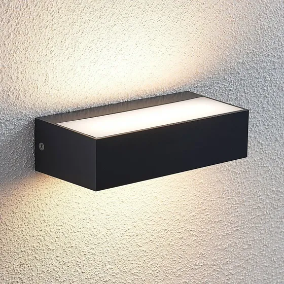 Lindby Nienke LED Kinkiet Ogrodowy IP65 Dark Grey 17 cm