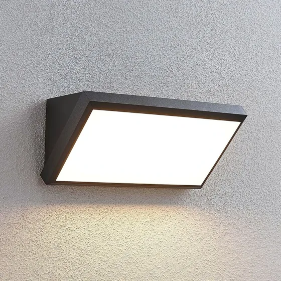 Lindby Abby Zewnętrzna Lampa Ścienna z Czujnikiem - Ciemnoszary/Biały