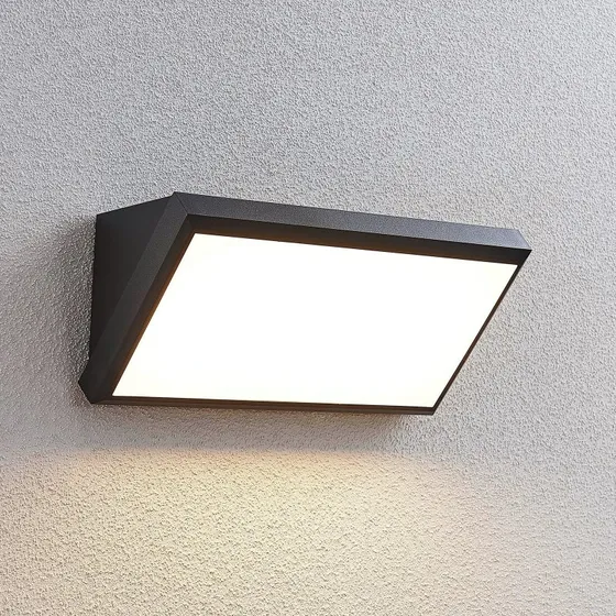 Lindby Abby Zewnętrzna Lampa Ścienna Dark Grey/White IP65