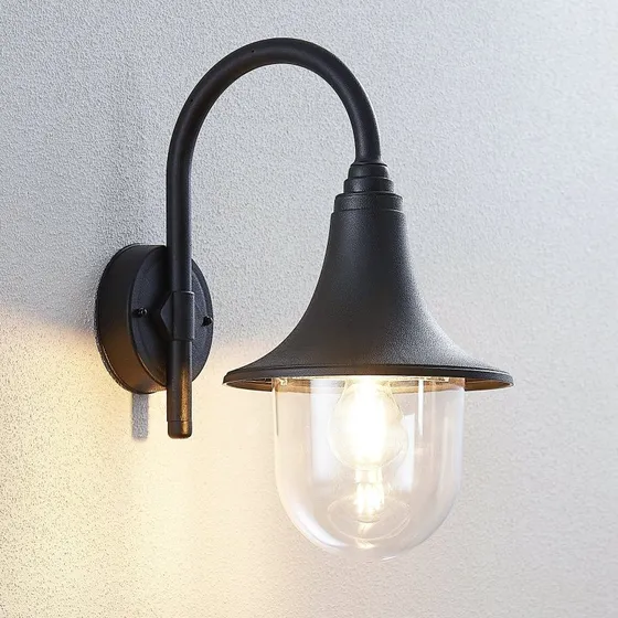 Lindby Nalevi Lampa Ogrodowa Black 41cm - Odporna na Wodę Morską