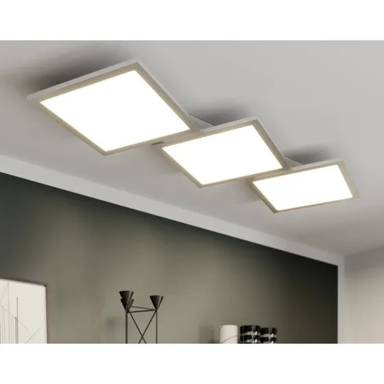 Lucande Ilira Lampa sufitowa LED, 3-punktowa, srebrna, ściemniana