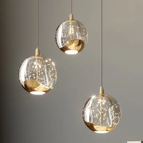 Lucande Hayley 3 Lampa Wisząca LED Clear/Gold Ø 25 cm