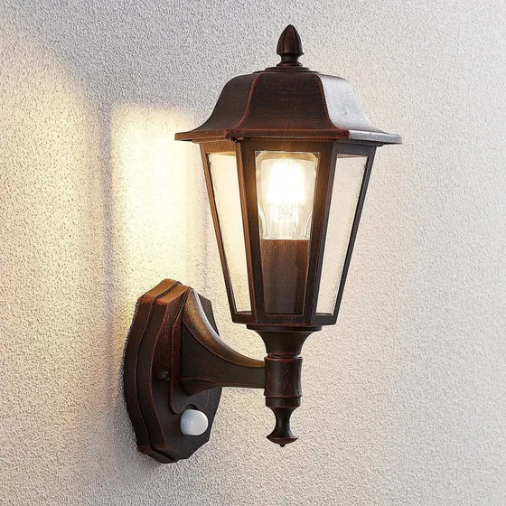 Lindby Noor Lampa Ogrodowa z Czujnikiem Ruchu i Efektem Rdzy