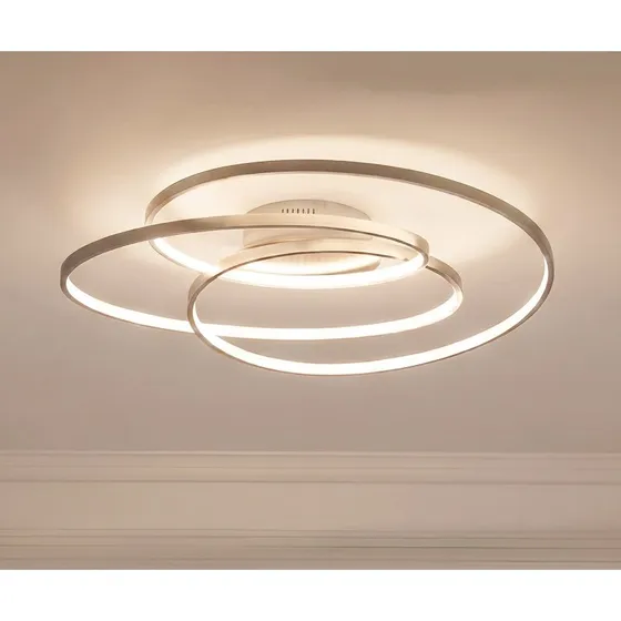 Lindby Joline Ronka Lampa Sufitowa LED Nickel Ø 60 cm