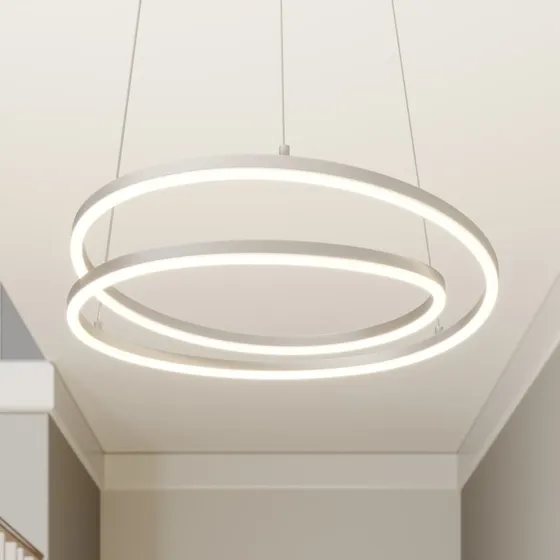 Lampa wisząca LED Davian Lindby, Nikiel, Ø 49 cm, ściemniana