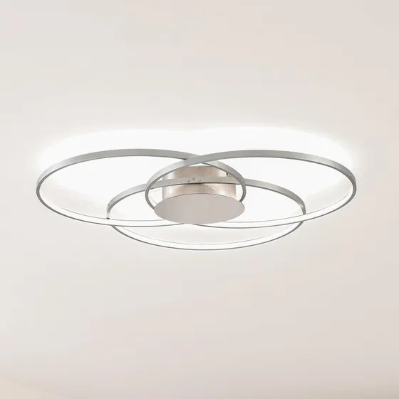 Lindby Riley Lampa Sufitowa LED Alu - Nowoczesne Pierścienie