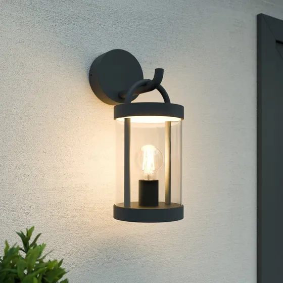 Lucande Cassian Zewnętrzna Lampa Ścienna IP54 Antracyt 30 cm