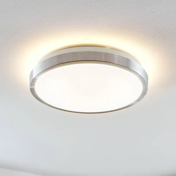 Lampa sufitowa LED Emelie Lindby, Ø 35 cm, aluminium, kolor srebrny