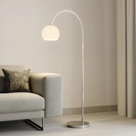 Lindby Lampa stojąca Cynthia Opal/Nikiel, 140 cm