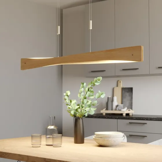 Quitani Lampa wisząca LED Lian – drewno dębowe