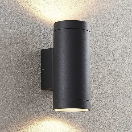 Lucande Thomke Zewnętrzna Lampa Ścienna Dark Grey - 2-punktowa