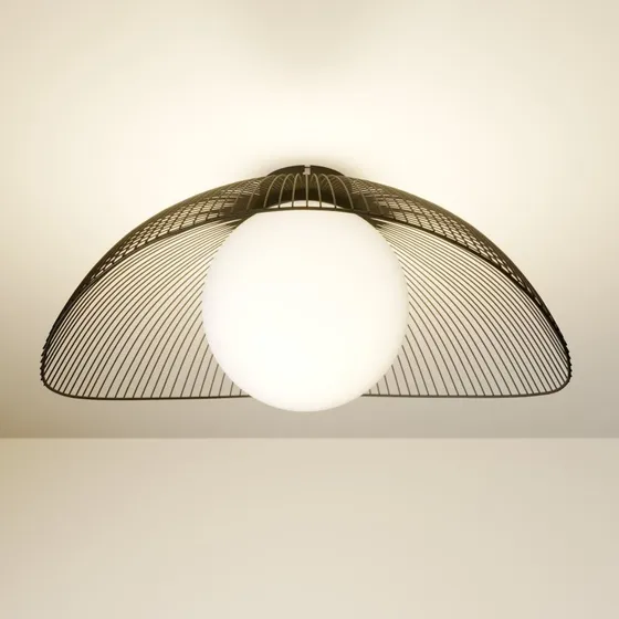 Lindby Fabronia Lampa Sufitowa Opal/Black