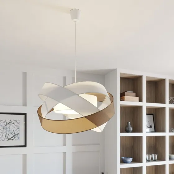 Lindby Simaria Lampa Wisząca Brown/White/Grey Ø 60 cm