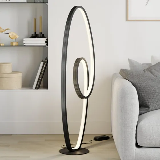 Lucande Bronwyn LED Lampa Podłogowa Antracyt 122cm
