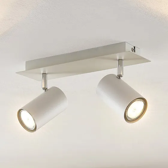 Lindby Joffrey 2 Lampa Sufitowa Biała, 2-punktowy Reflektor GU10