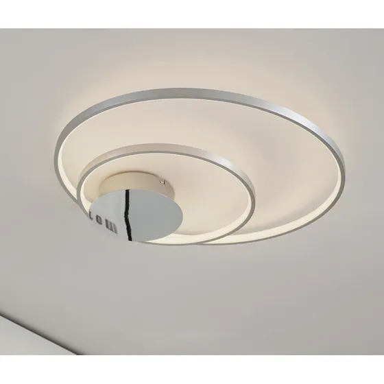 Lampa sufitowa LED Lindby Nerwin, 65 cm, aluminium/chrom