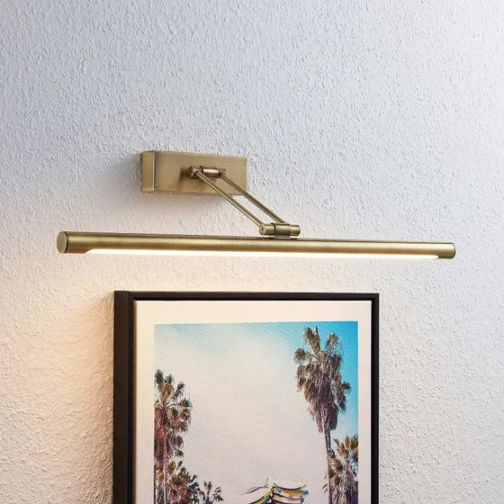 Lucande Dimitrij Direct Brass - Lampa ścienna LED 54cm
