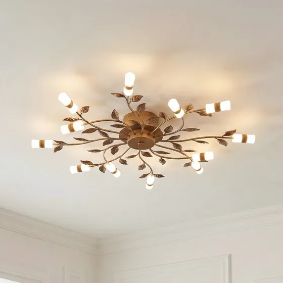 Lindby Bentas Lampa Sufitowa Bronze, Metal, Ø 80 cm