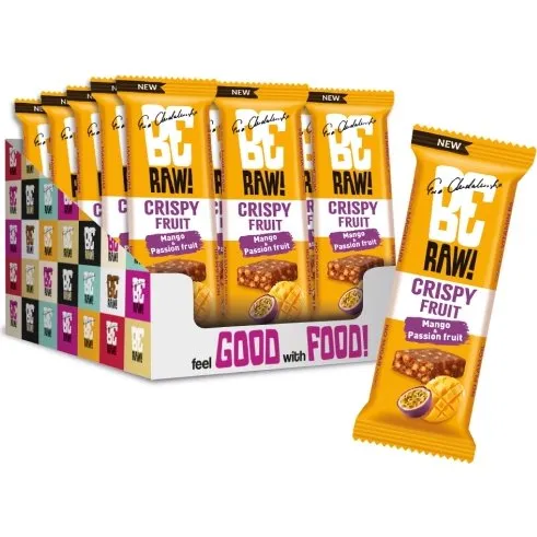 BeRAW Crispy Fruit Mango & Marakuja 15x40g bez cukru