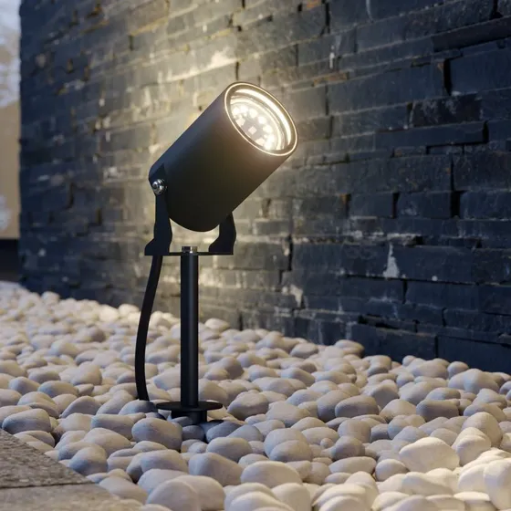 Lindby Lobelia Reflektor Ogrodowy IP65 Dark Grey z Grotem