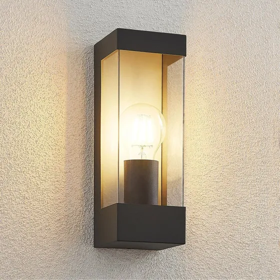 Lindby Tilian Lampa Ogrodowa Dark Grey/Clear - Nowoczesny Kinkiet