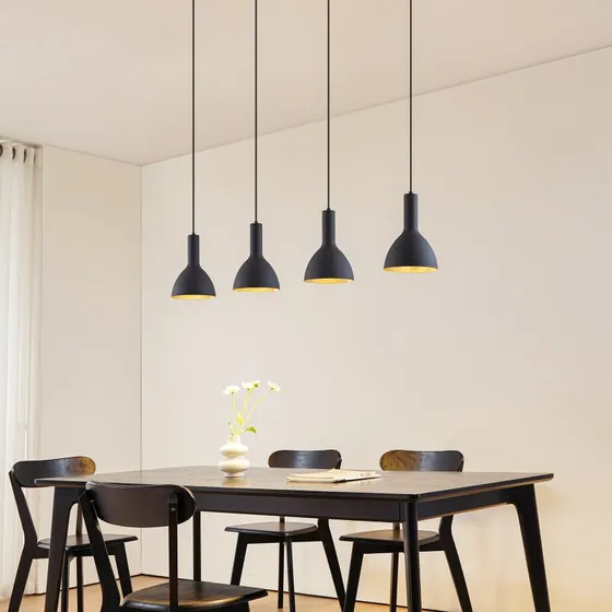 Arcchio Żyrandol Cosmina 4-punktowy, 120 cm, czarno-złoty