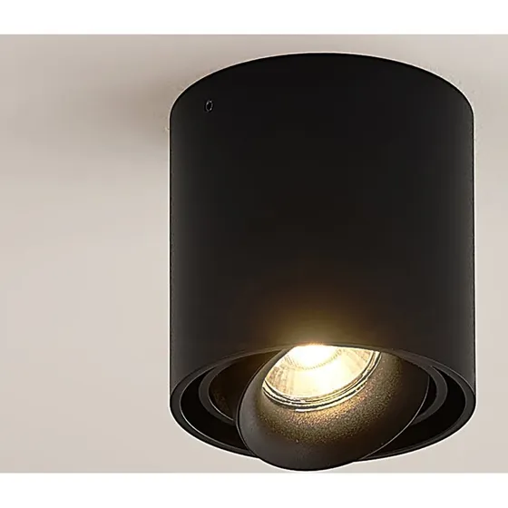 Arcchio Walza Lampa Sufitowa Black, Aluminium, GU10, Ø 9,3 cm