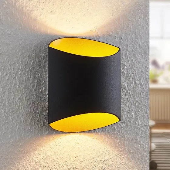 Arcchio Vilja Lampa Ścienna Black/Gold - Nowoczesny Kinkiet