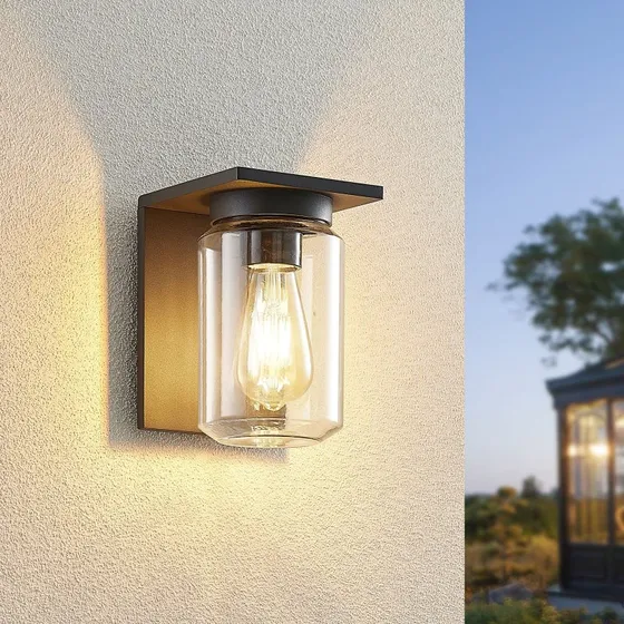 Lucande Semka Lampa Zewnętrzna Dark Grey - Kinkiet Ogrodowy