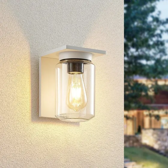 Lucande Lampa ścienna Semka - biała, aluminium i szkło, 20cm