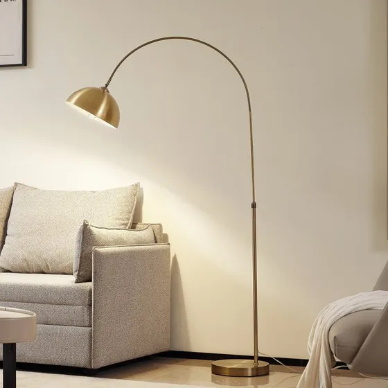 Lampa stojąca Lindby Lennart Antique Brass - łukowa, 183 cm